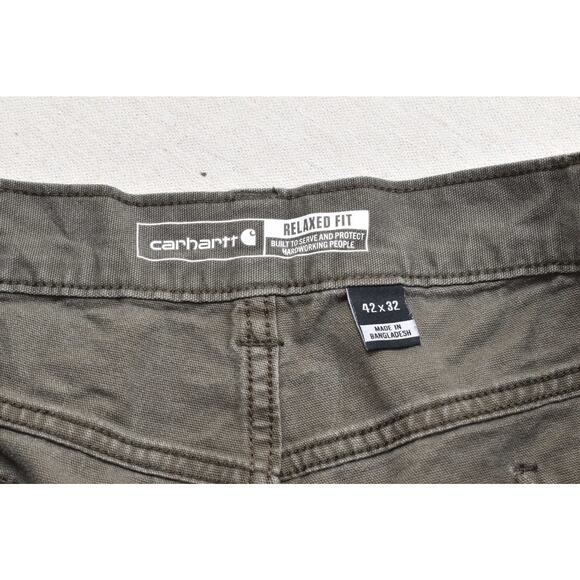 Carhartt Relaxed Fit Straight Leg Brown Pants Workwear Size 42x32 Cotton 102517 - Picture 7 of 8